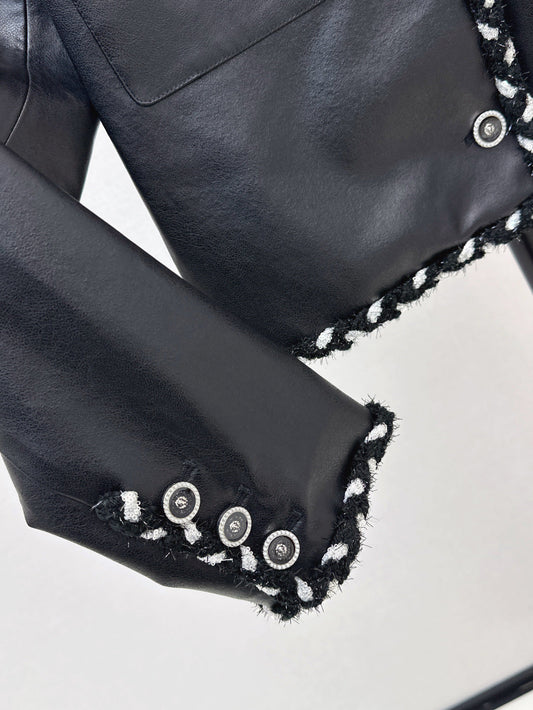 Chan 25fw leather jacket