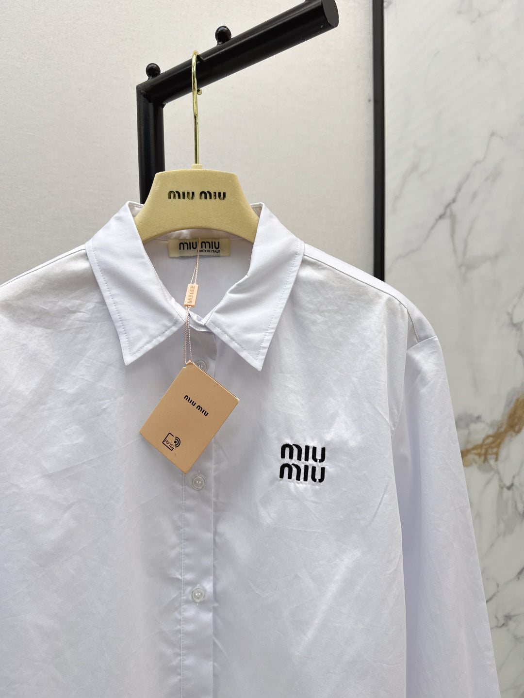 Miu 25fw embroidered shirt