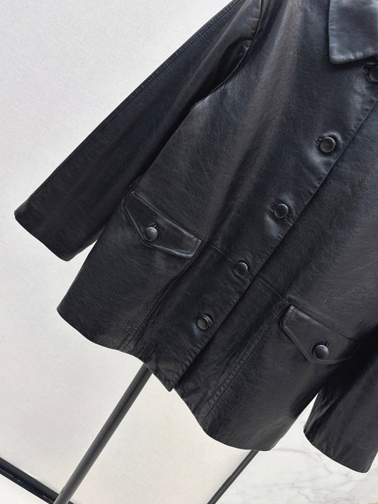Pra 25fw leather jacket