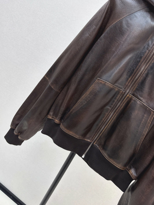 Pra 25fw leather jacket