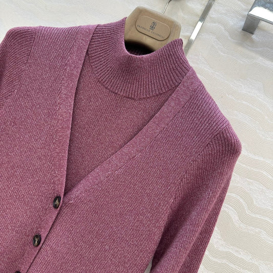 Brune 25fw knitted cardigan vest set