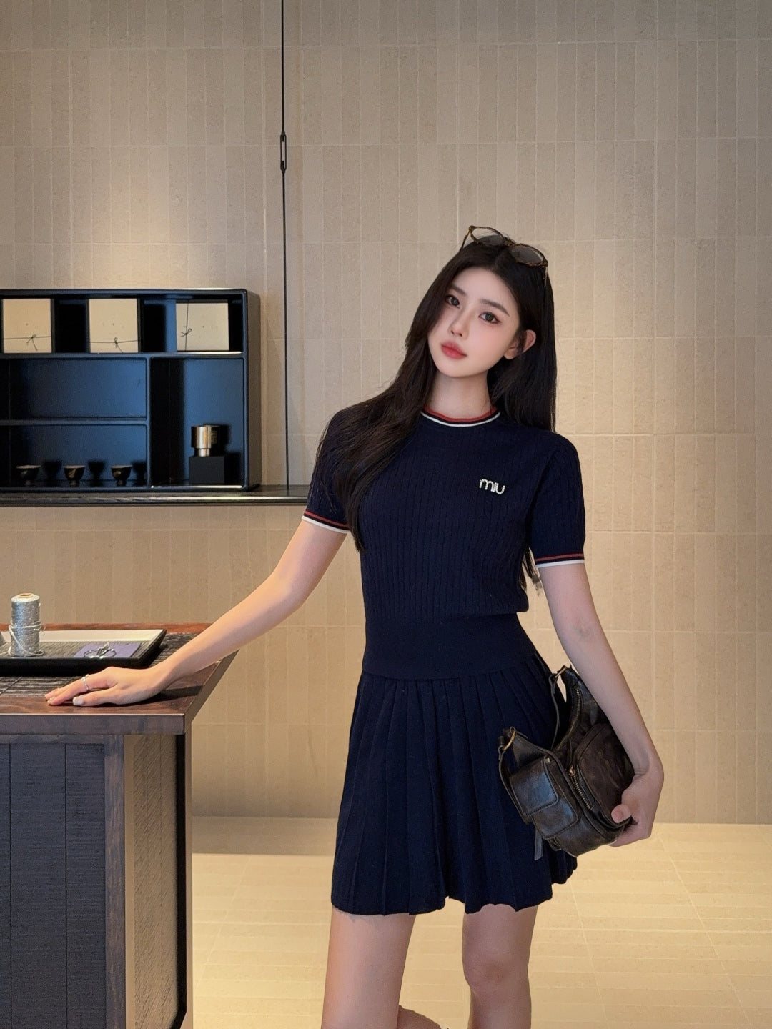 Miu 25fw knitted suit