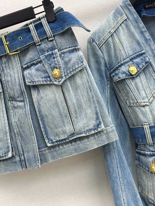 Balm 25fw denim skirt