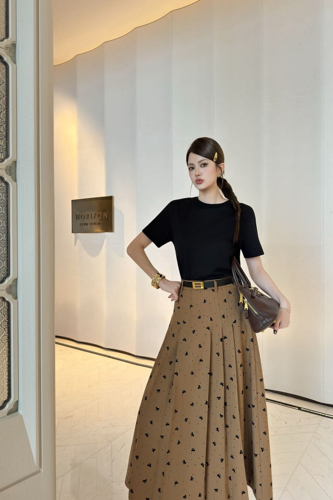 Miu 25fw jacquard skirt