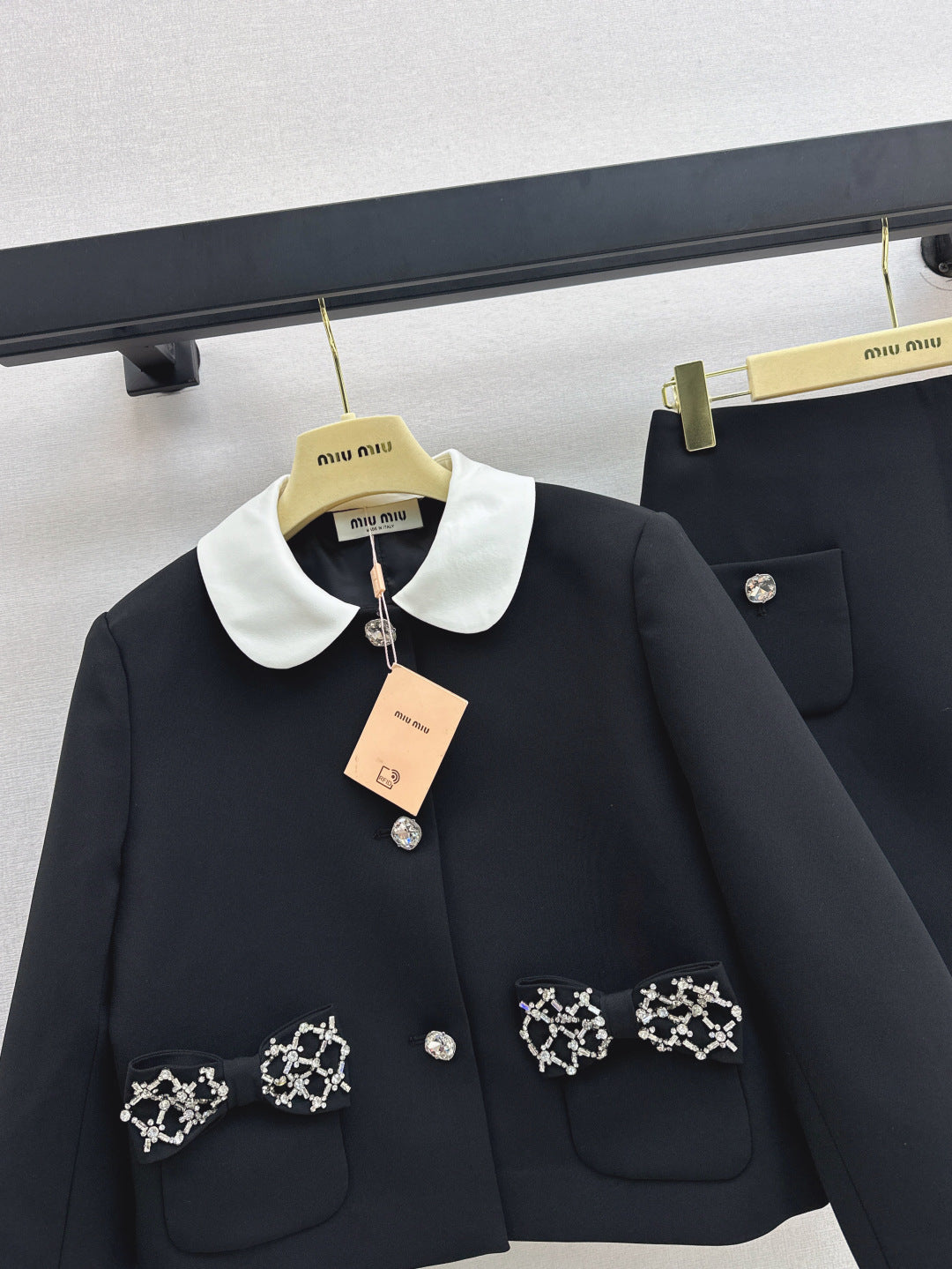 Miu 25fw rhinestone suit