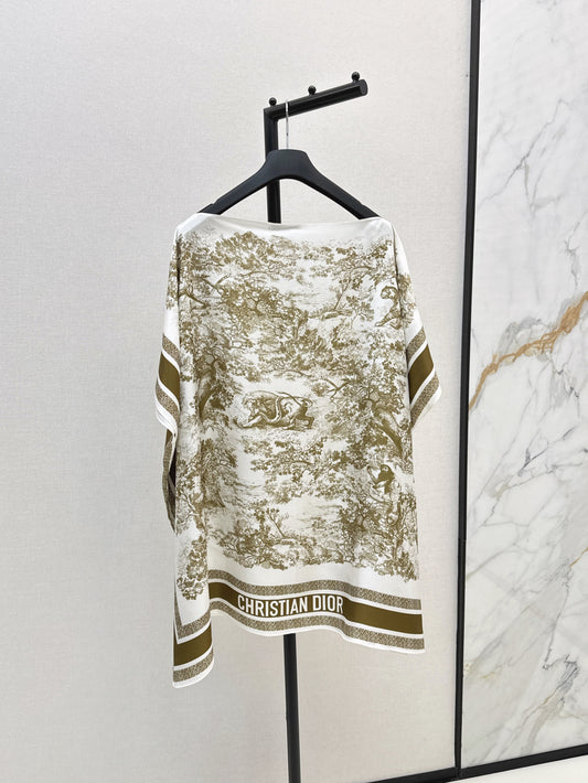 CD 25fw silk cape dress