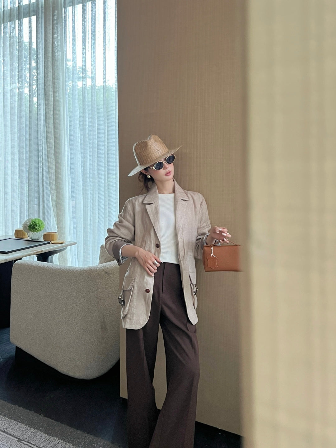 Loro 25fw linen jacket