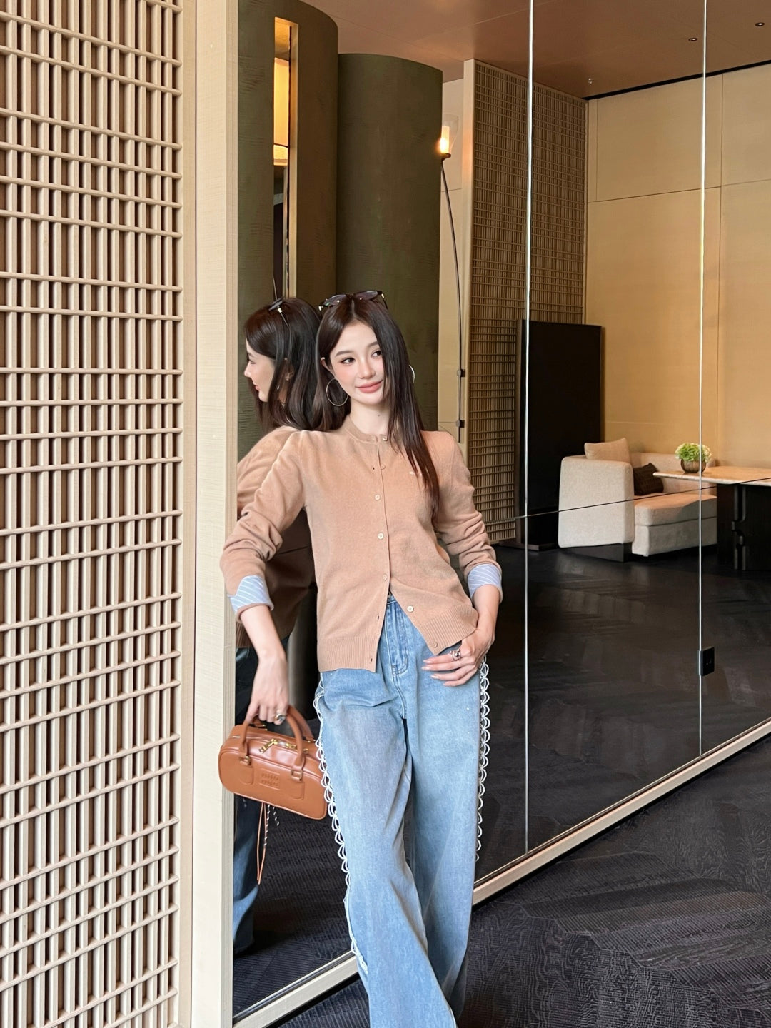 Miu 25fw knitted cardigan