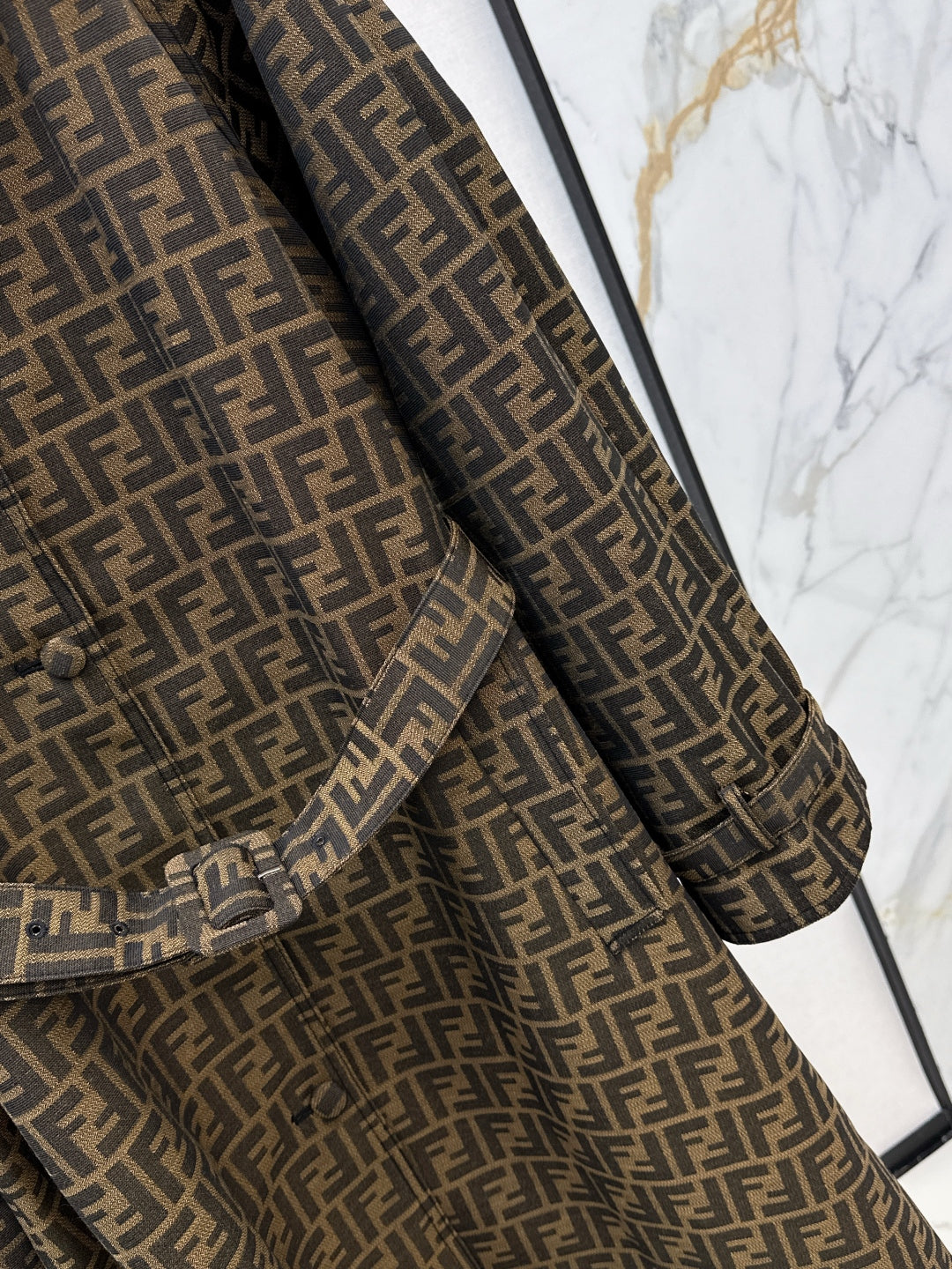 Fend 25fw jacquard trench coat