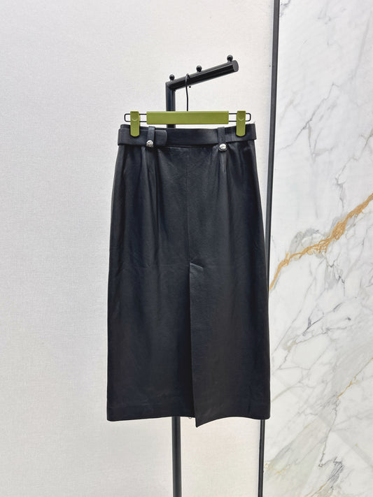 Guc 25fw leather skirt