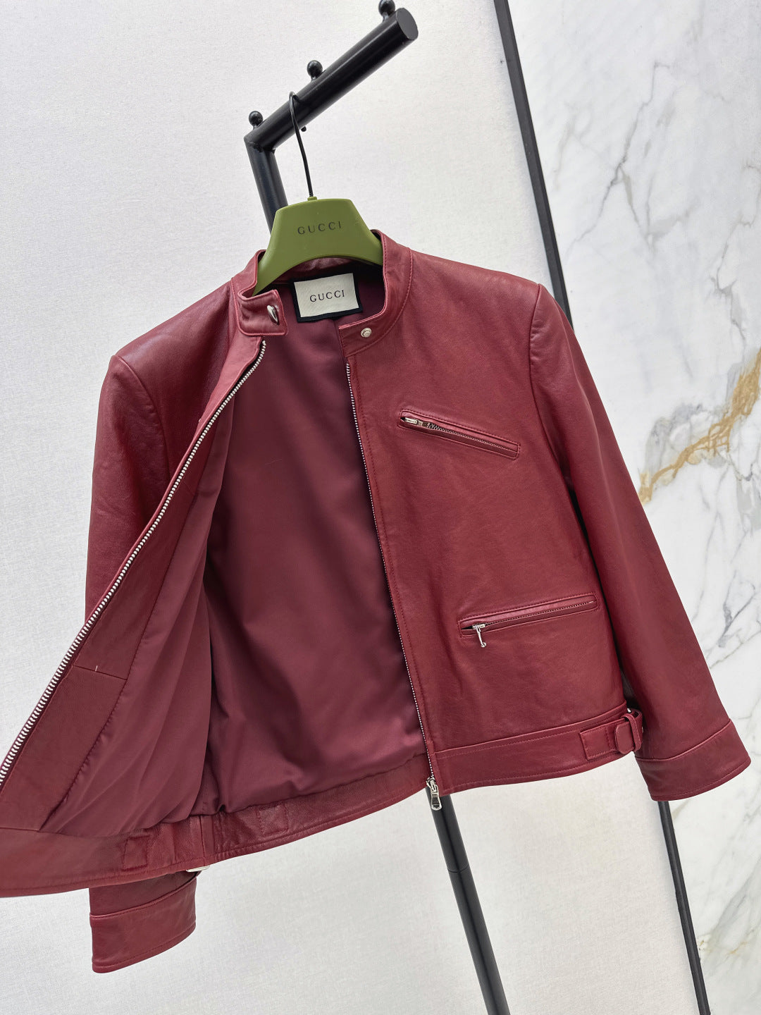 Guc 25fw leather jacket