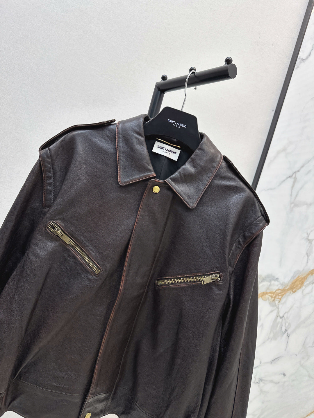 Saint lau 25fw leather jacket