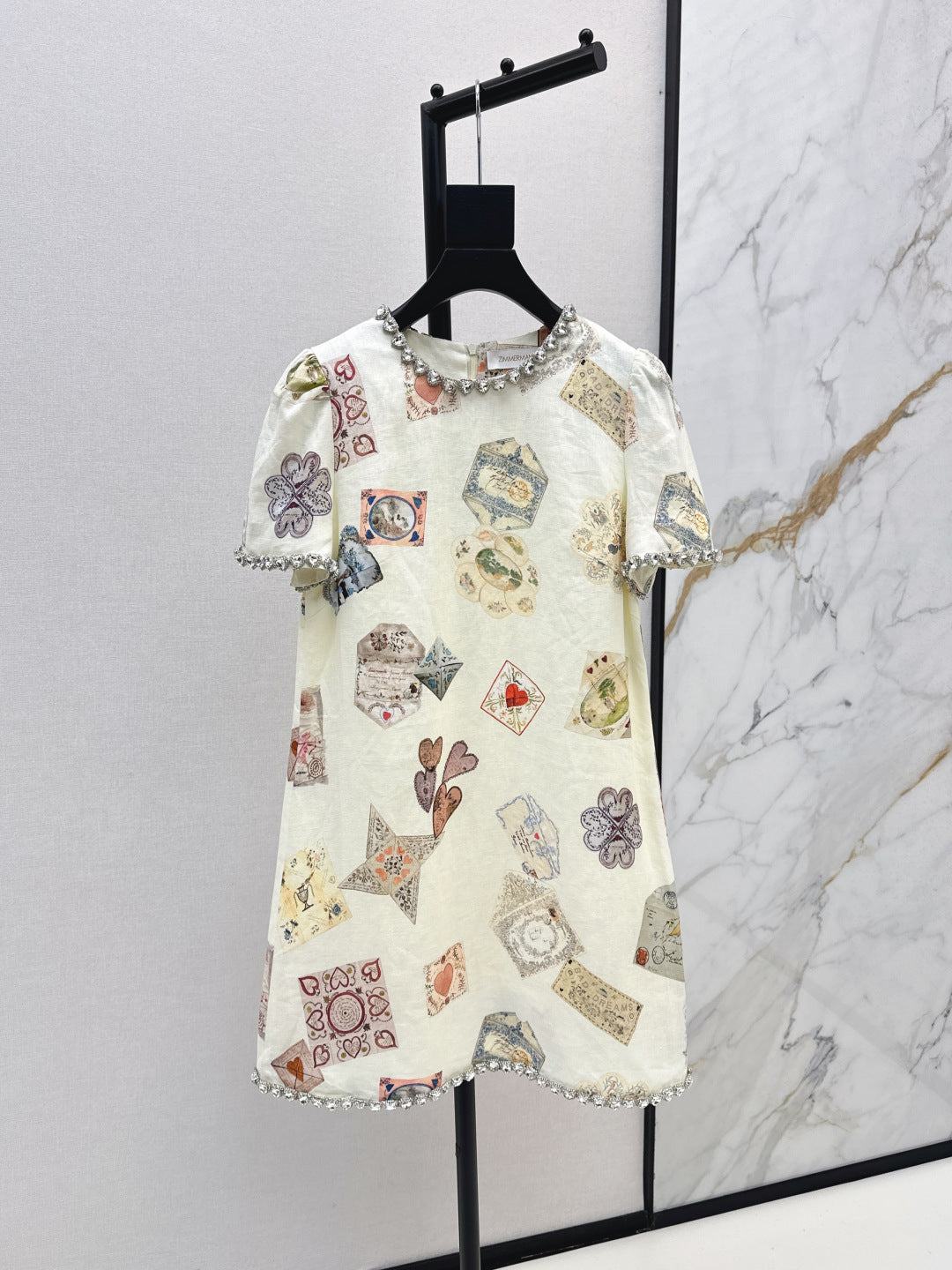 Zimm 25fw printed linen dress