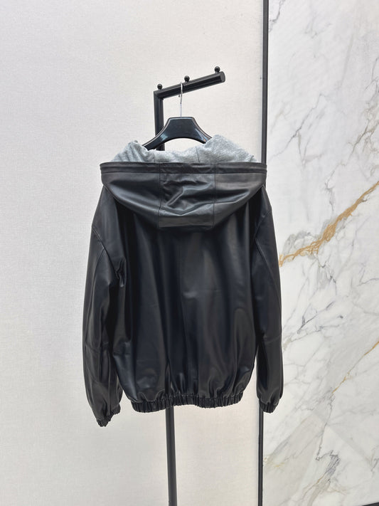 Saint lau 25fw leather hoodie