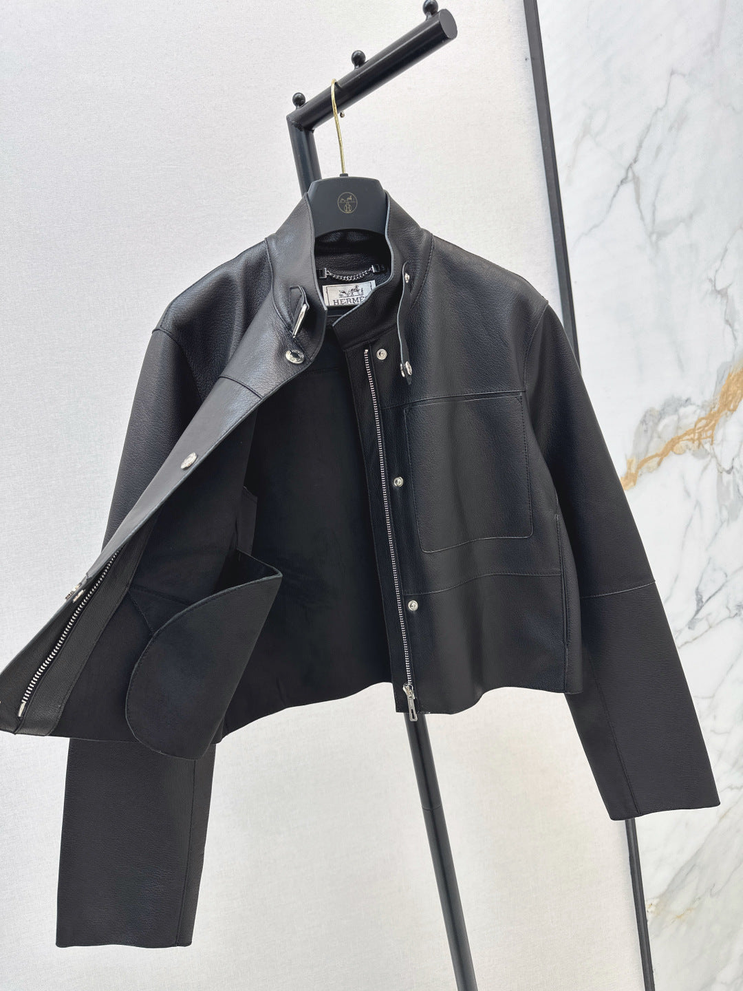 Herm 25fw leather jacket