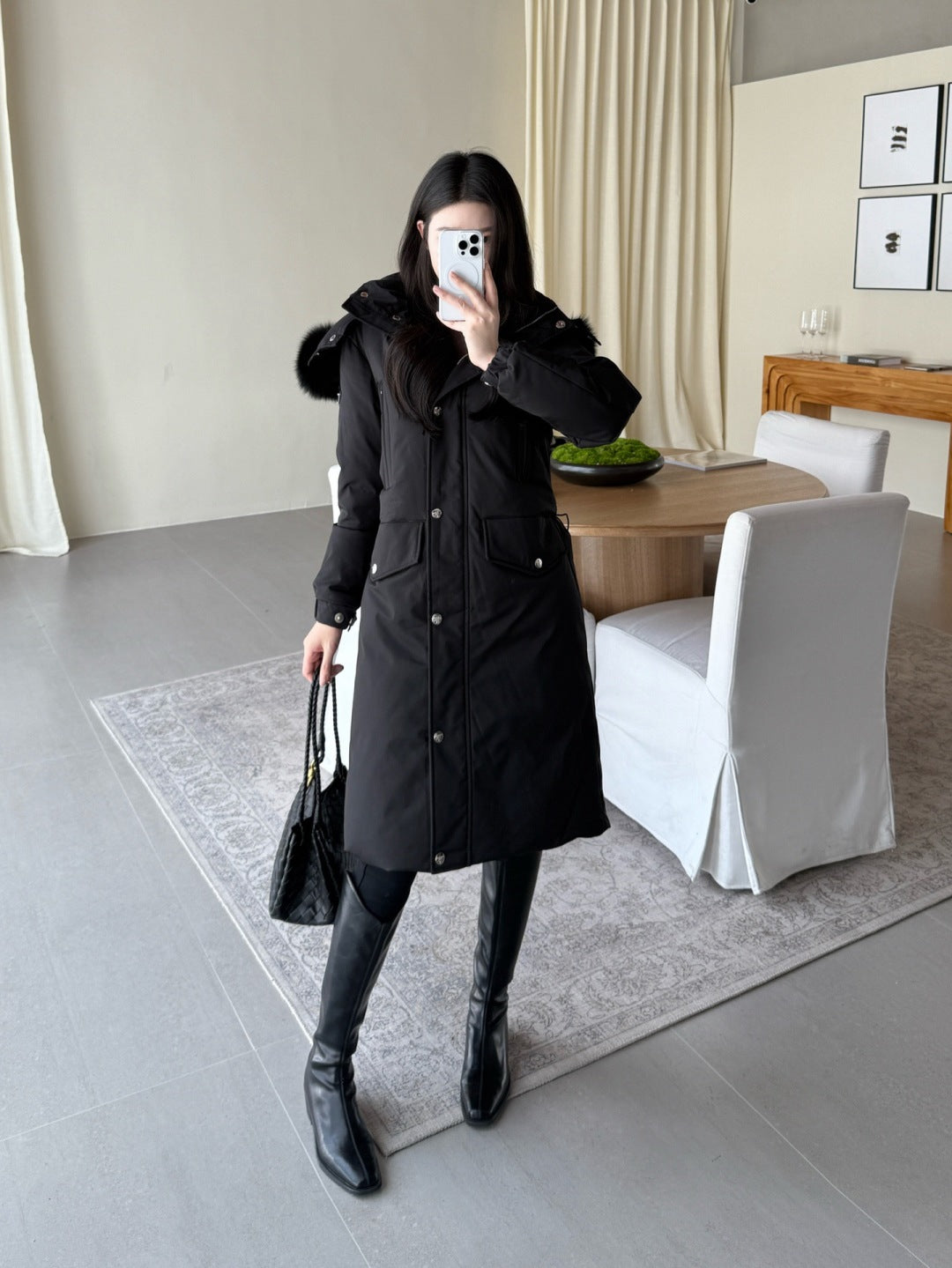 Pra 25fw long down jacket