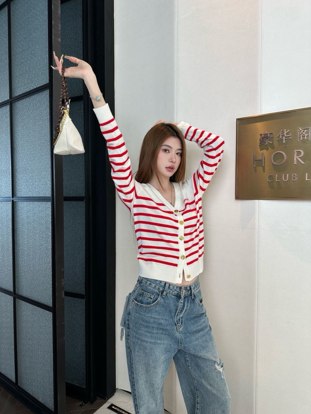 Miu 25fw knitted cardigan