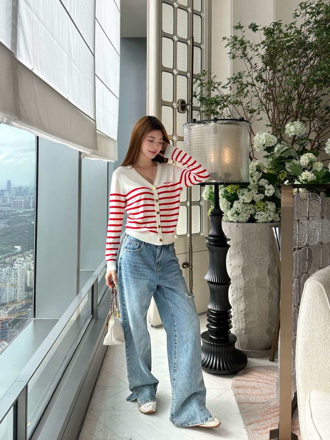 Miu 25fw knitted cardigan