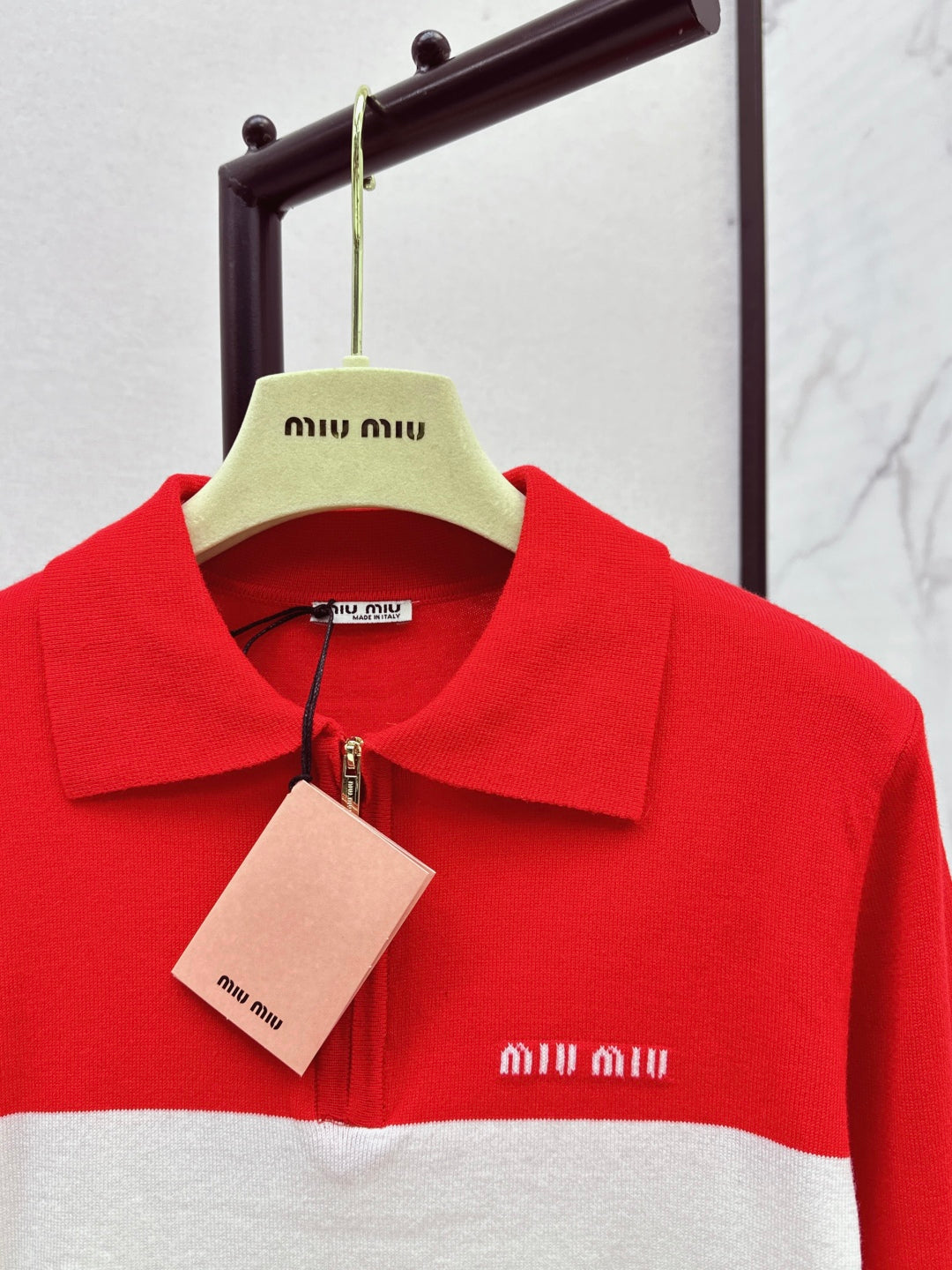 Miu 25fw knitted polo