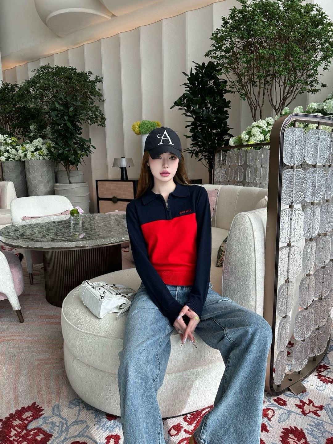 Miu 25fw knitted polo