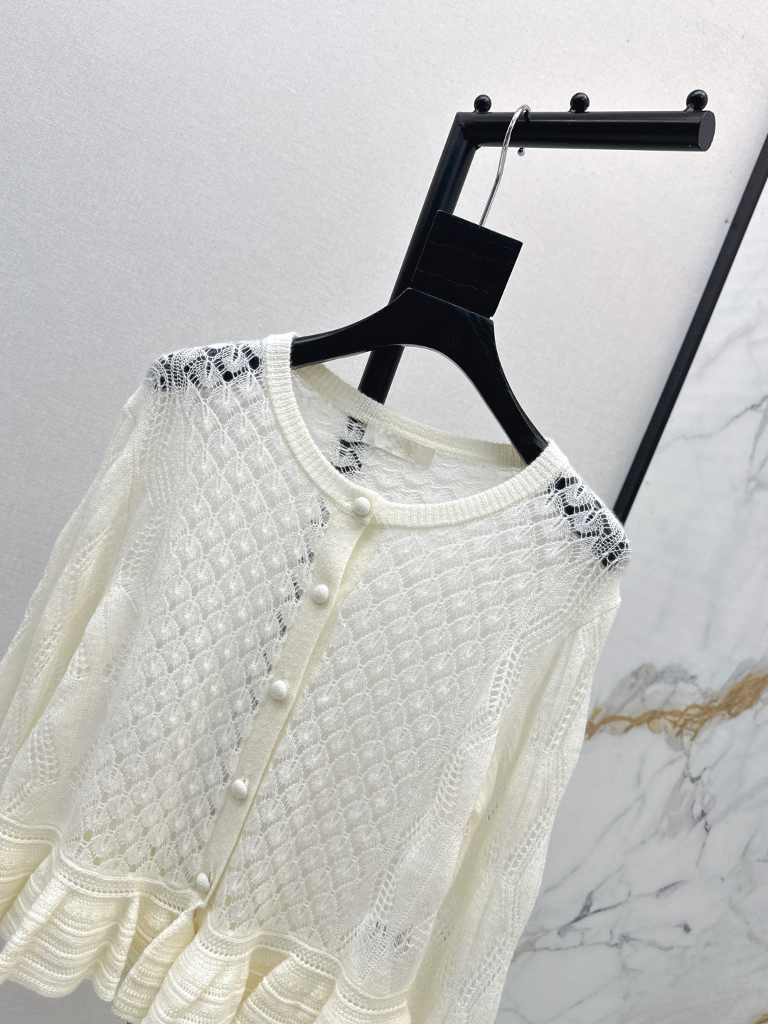Chl 25fw ruffle cardigan