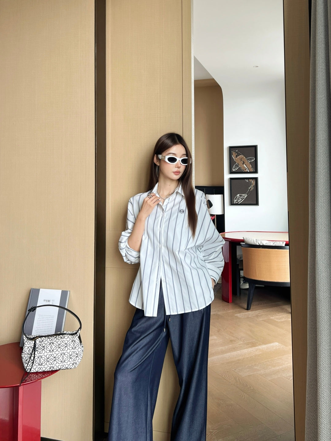 Loe 25fw embroidered shirt