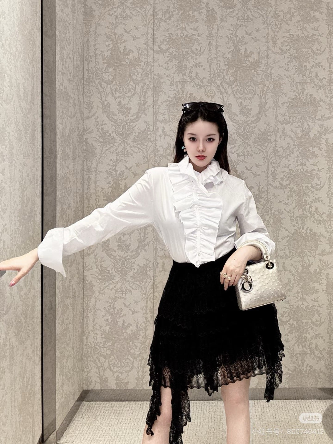 CD 25fw ruffle shirt