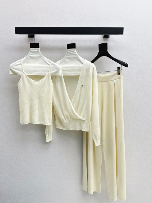 Chan 25fw knit vest sweater pants set