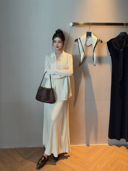 Max 25fw knit vest cardigan skirt set