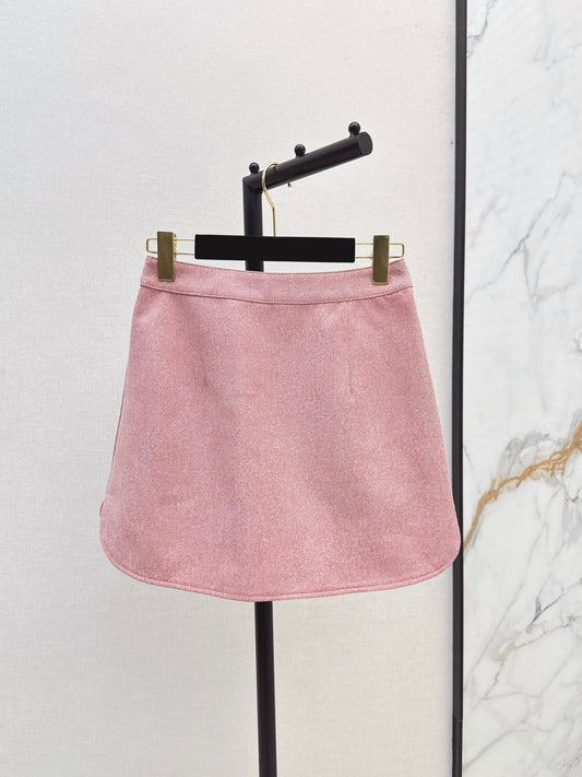 Chan 25fw leather skirt