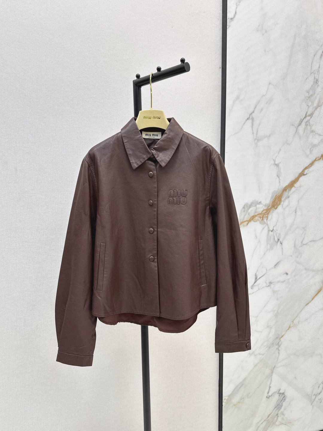 Miu 25fw leather jacket