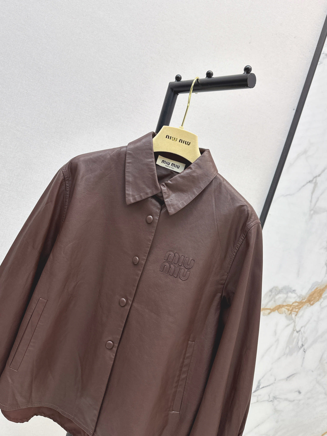 Miu 25fw leather jacket
