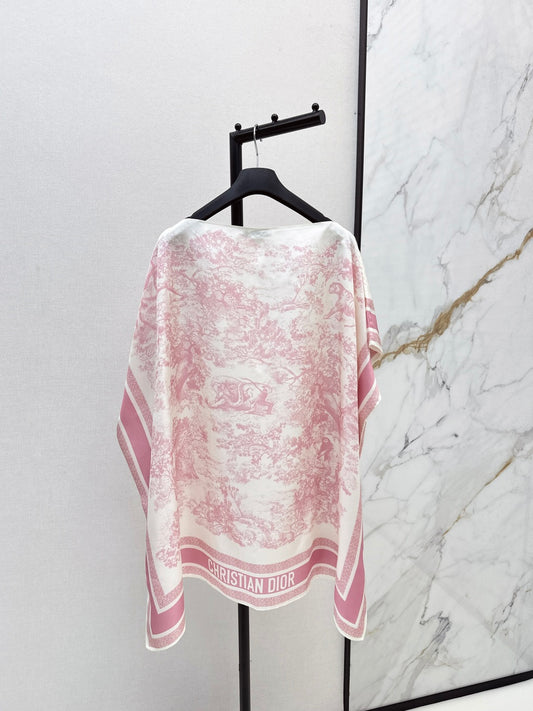 CD 25fw silk cape dress