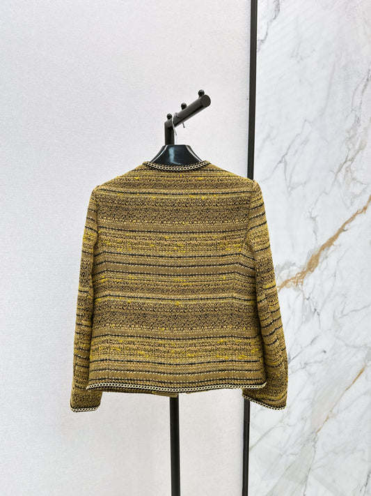 Chan 25fw chain-trimmed jacket