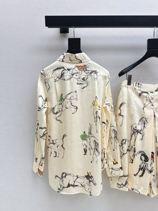 Loro 25fw printed shirt