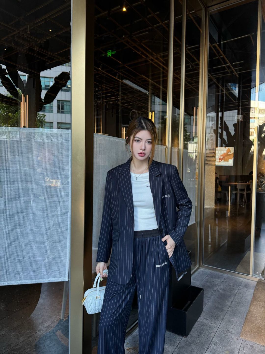 Miu 25fw striped pants
