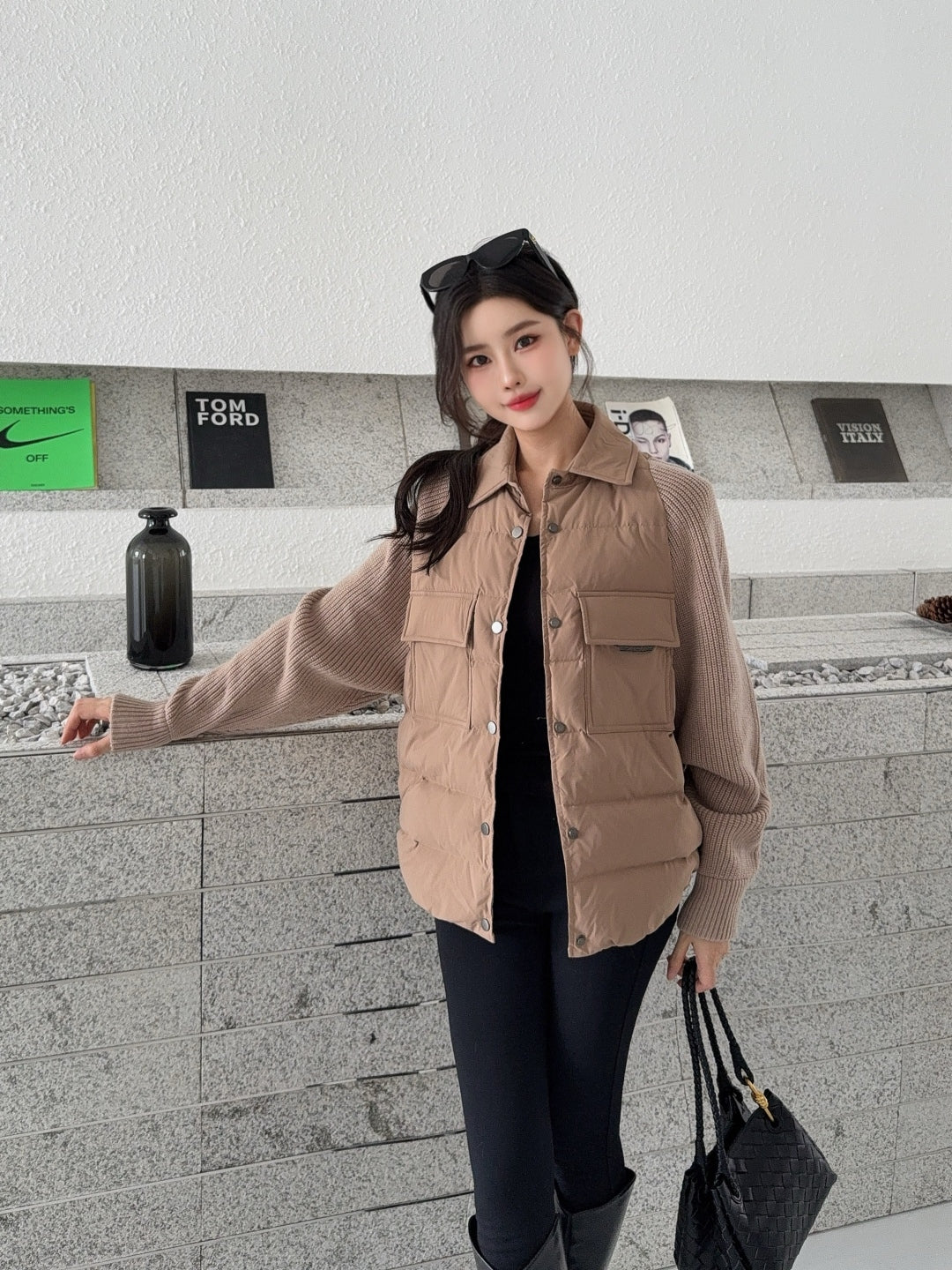 Brune 25fw knitted down jacket