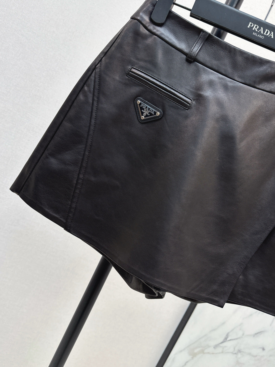 Pra 25fw leather skirt