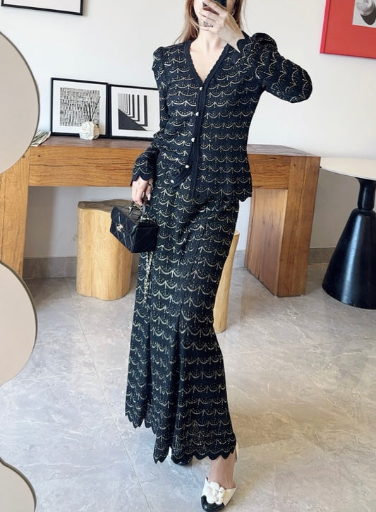 Chan 25fw knitted suit