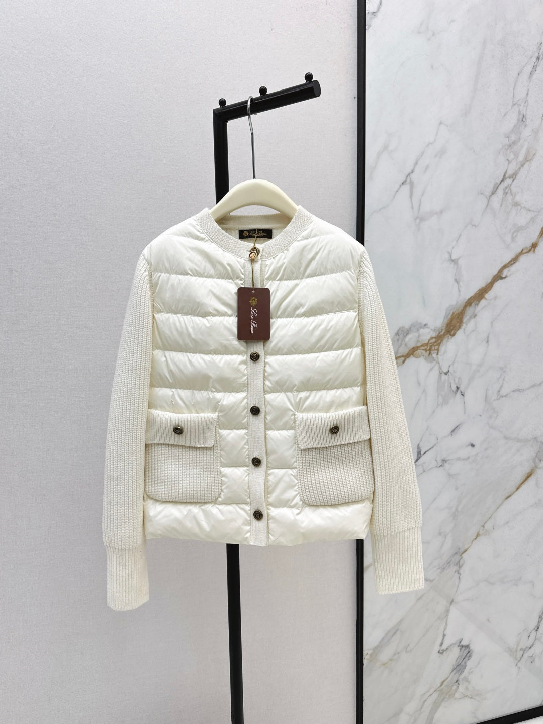 Loro 25fw patchwork down jacket