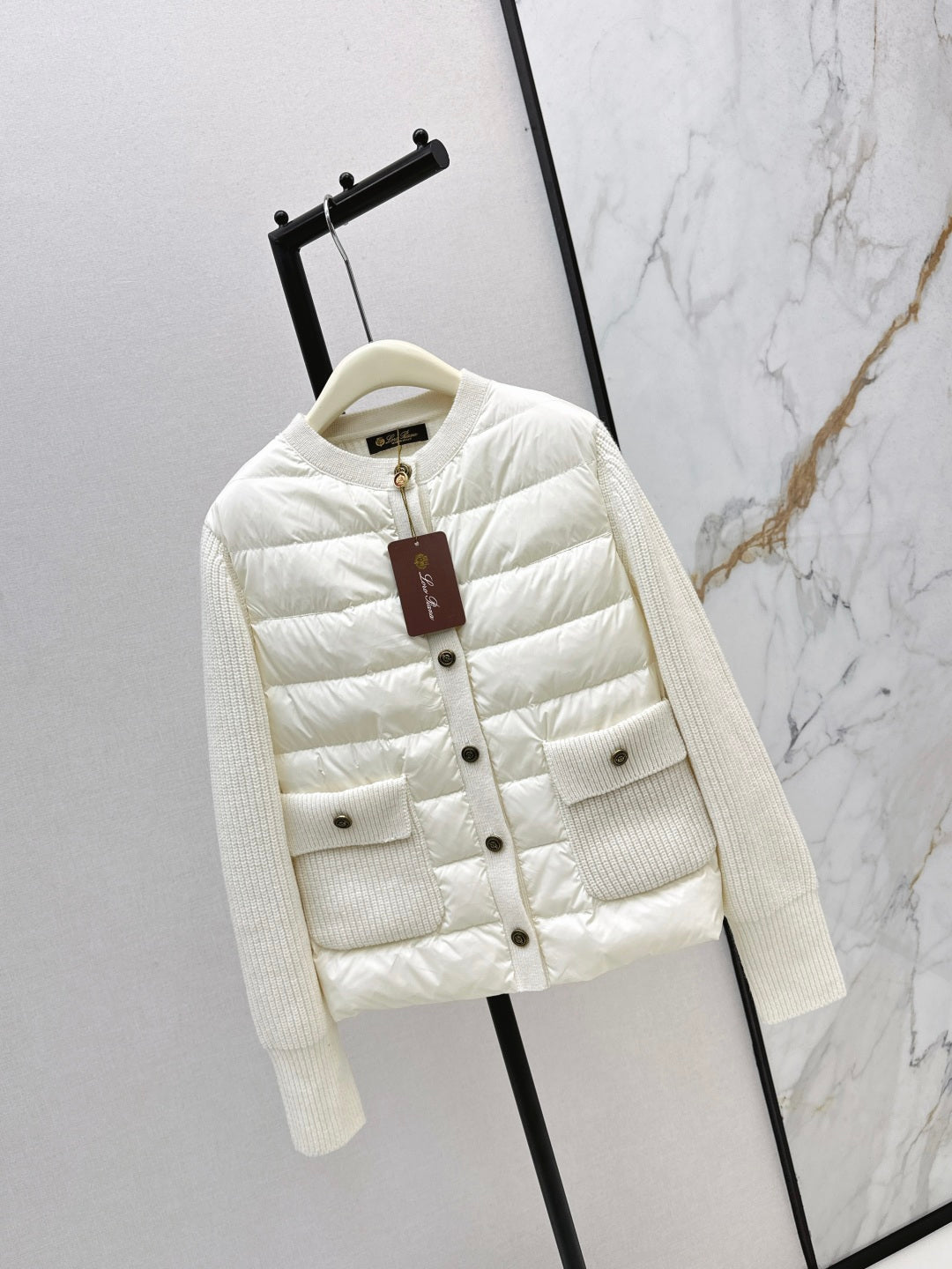 Loro 25fw patchwork down jacket