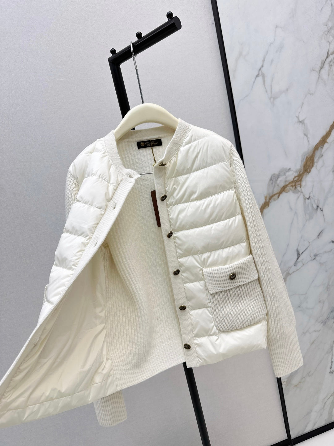 Loro 25fw patchwork down jacket