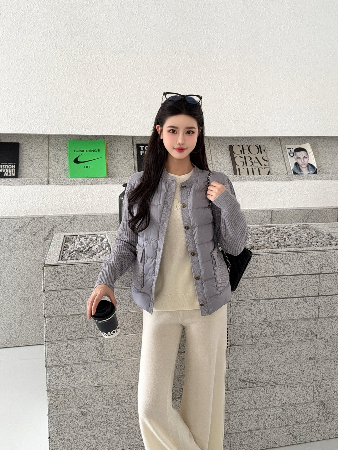 Loro 25fw patchwork down jacket