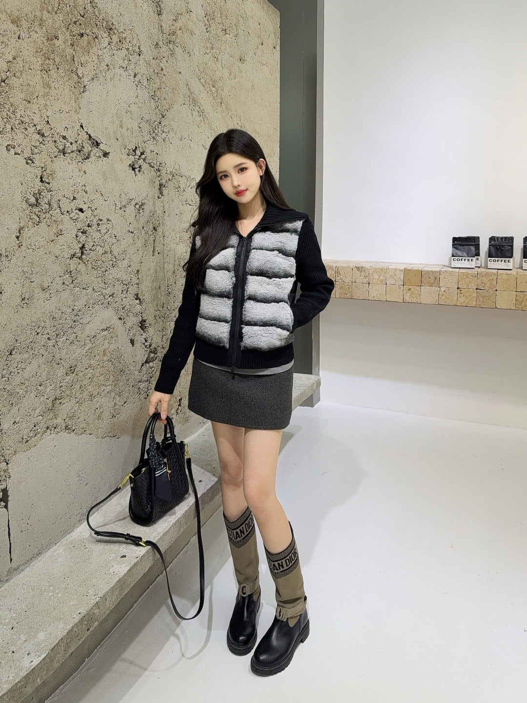 Loro 25fw patchwork jacket