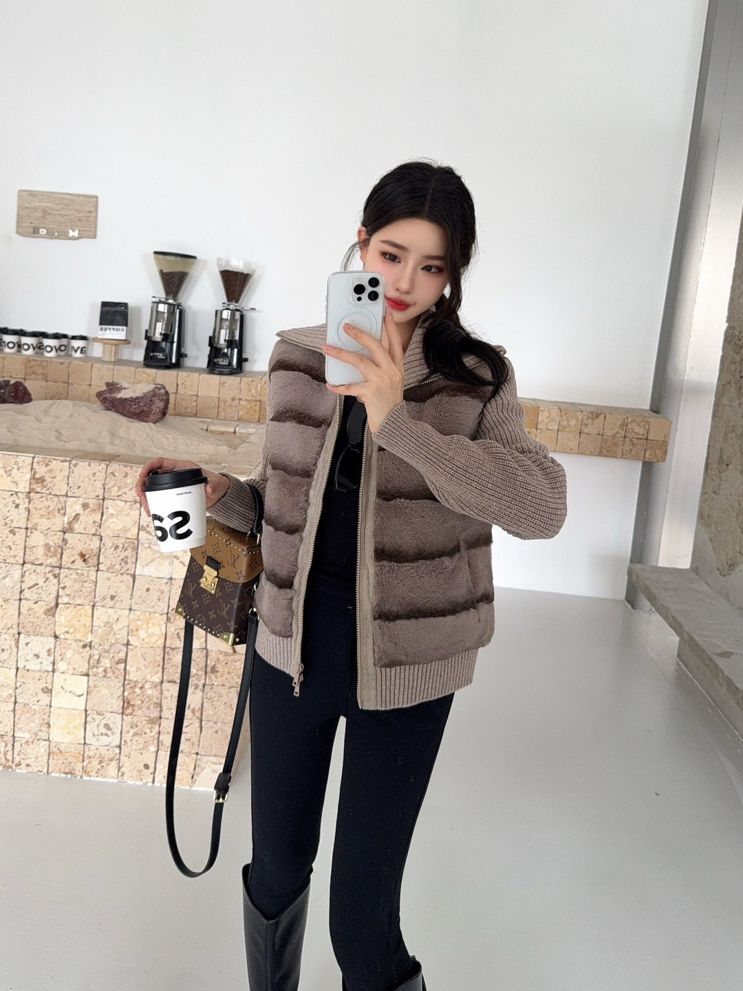 Loro 25fw patchwork jacket