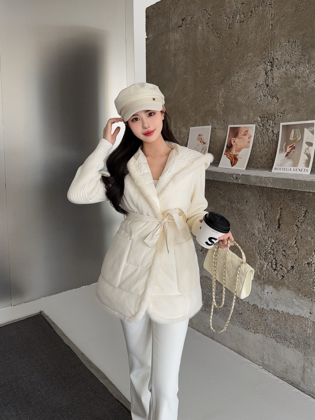 Loro 25fw patchwork down jacket