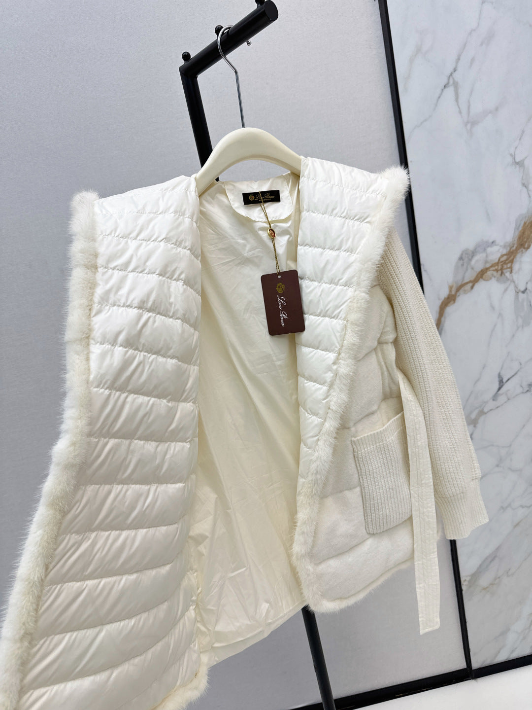 Loro 25fw patchwork down jacket