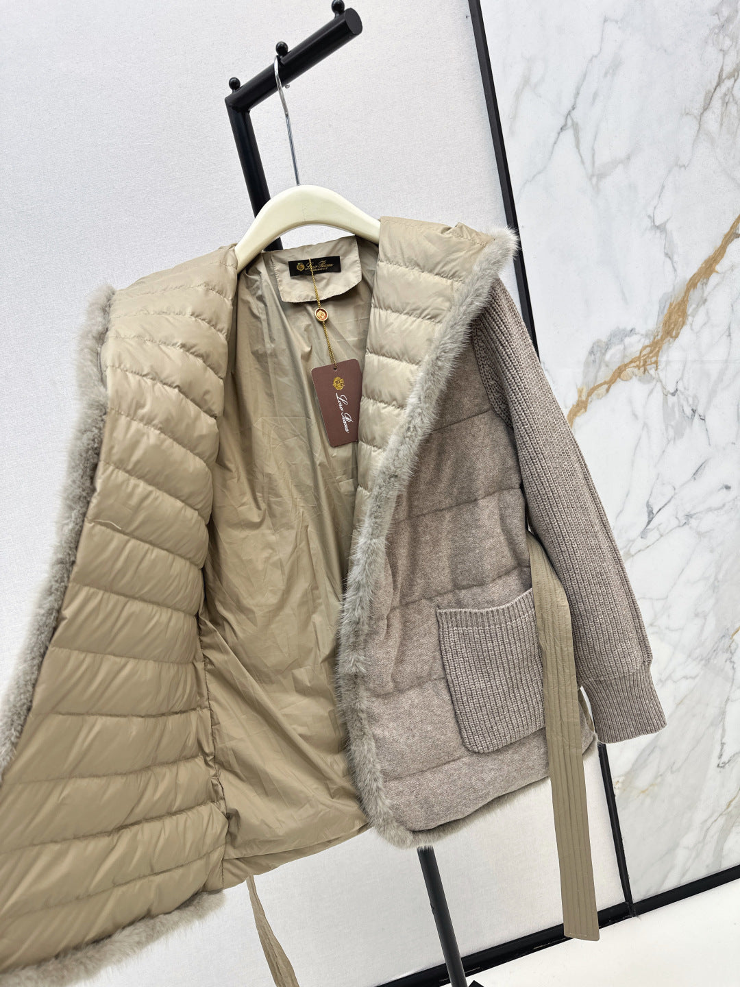 Loro 25fw patchwork down jacket