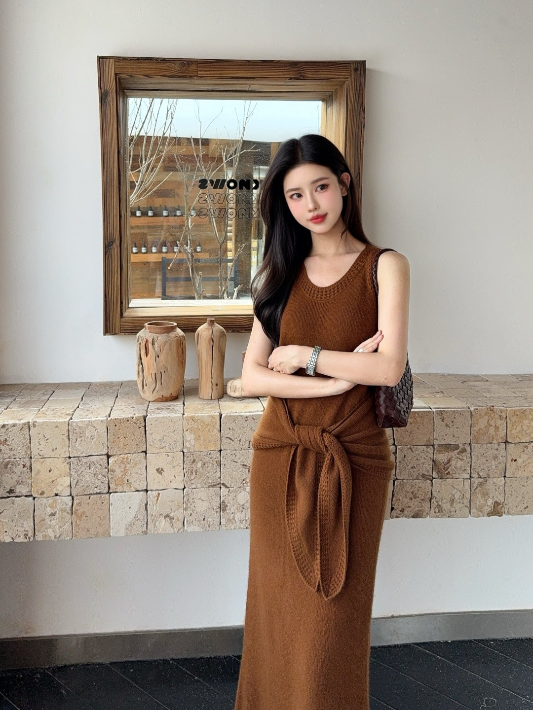 Loro 25fw dress cape set