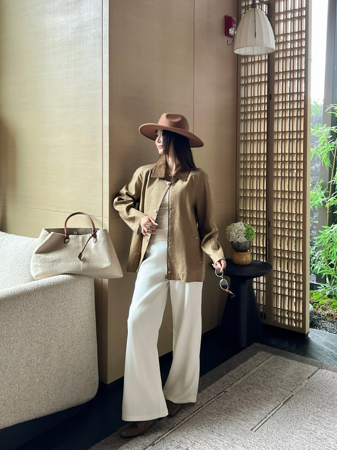 Loro 25fw lapel linen jacket